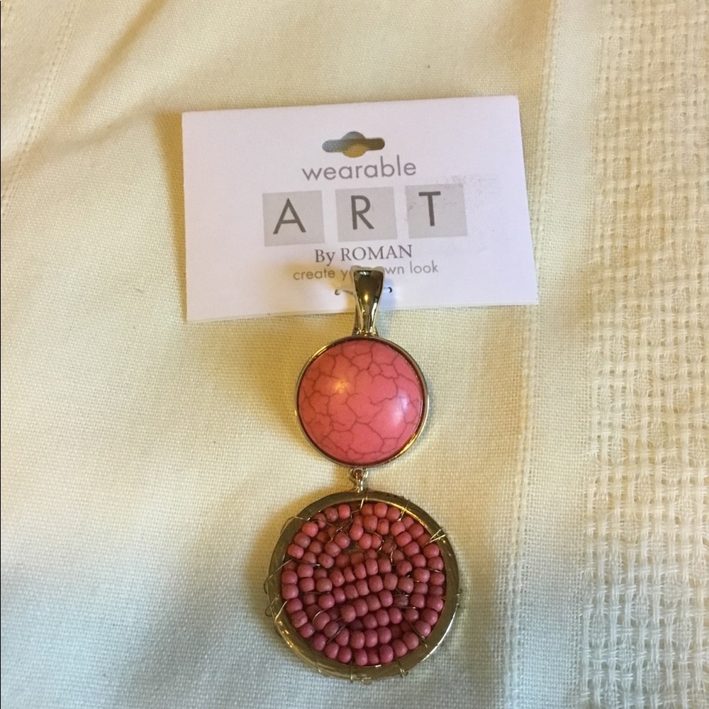 Coral and gold pendant. NWT. 3 for $10.